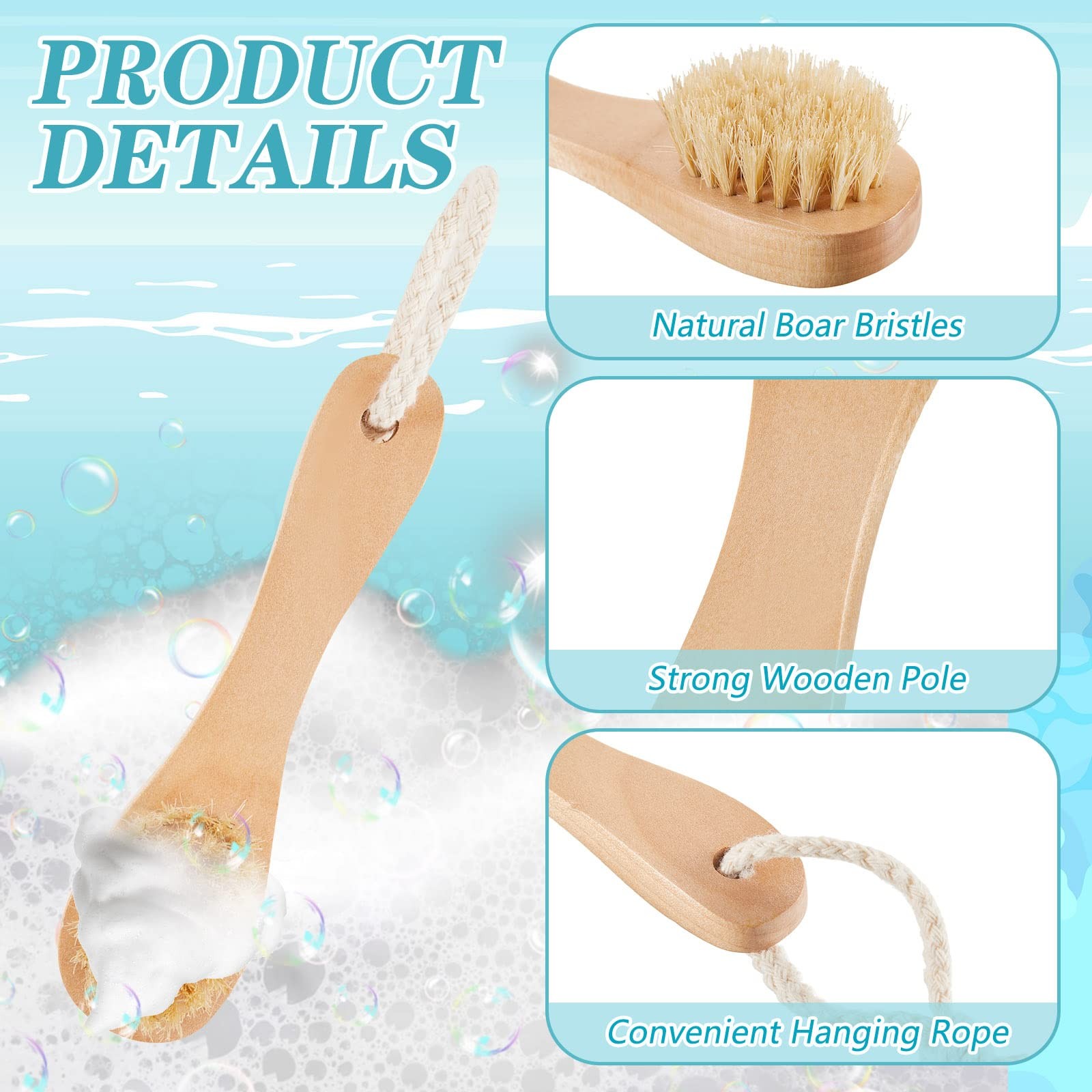 Nuanchu 6 Pcs Wooden Face Cleaning Brush Facial Exfoliator Dry…