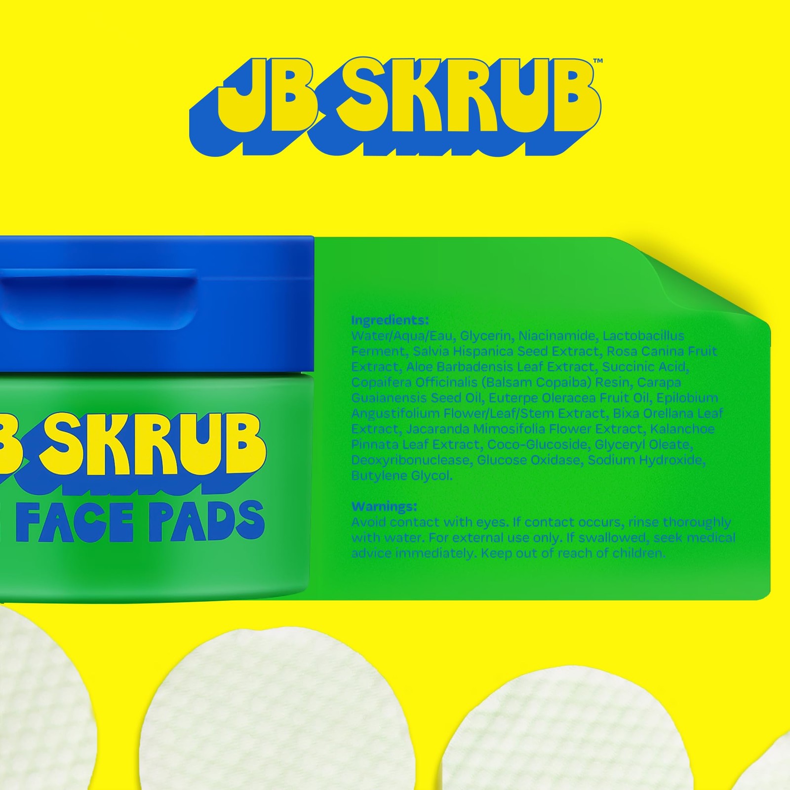 JB SKRUB Boys Face Pads & Wipes for Kids, 40 Count (Pack of 1), Multicolor