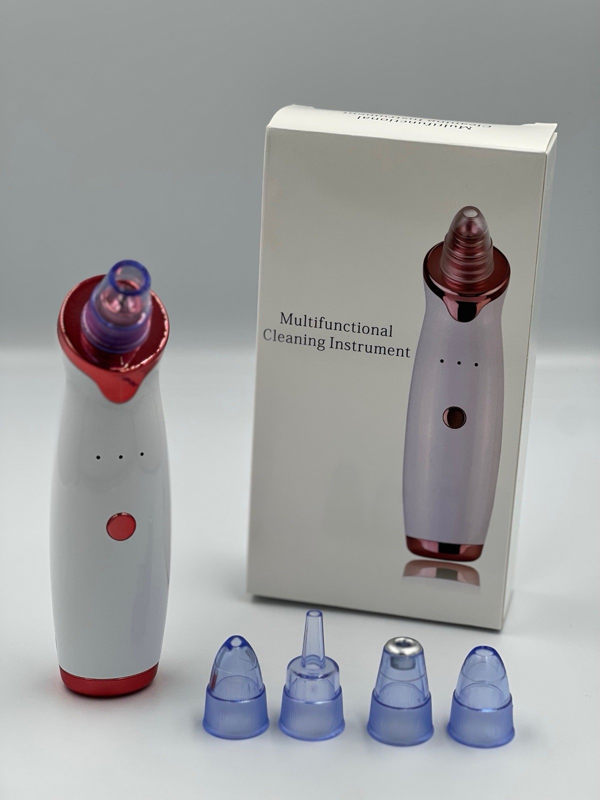 Multifunctional Electric Facial Brush with Removable Heads for Blackheads