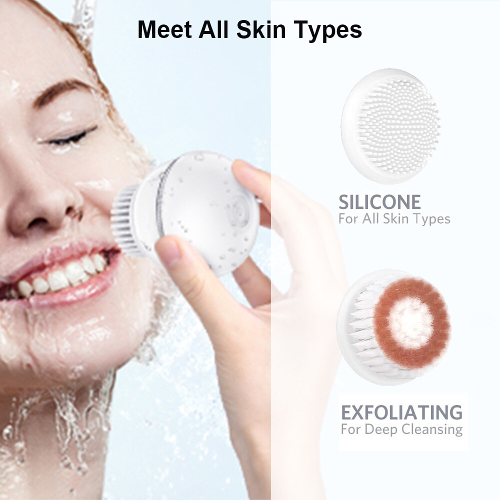 Luxury facial beauty cleanser soft silicone head double sided