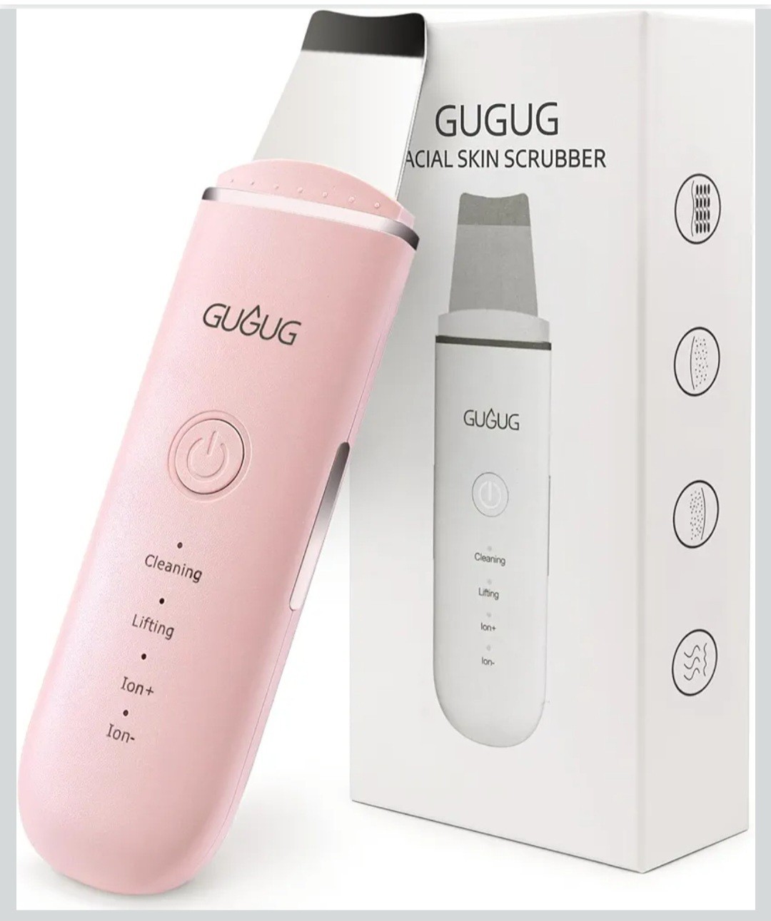 GUGUG Facial Skin Scrubber Face Spatula – Blackhead Remover Pore Cleaner – Pink