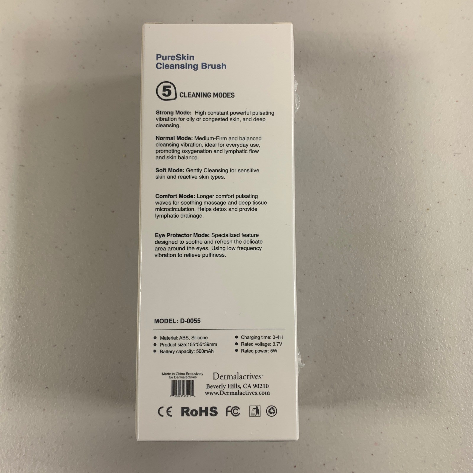 Dermalactives PureSkin Cleansing Brush 5 Modes Eye Protector USB Charging