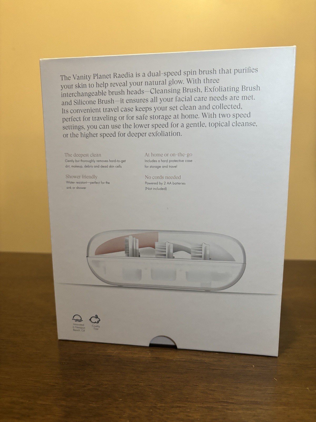 Vanity Planet Raedia Electric Facial Brush Dual Speed, 3 Heads, Travel Case