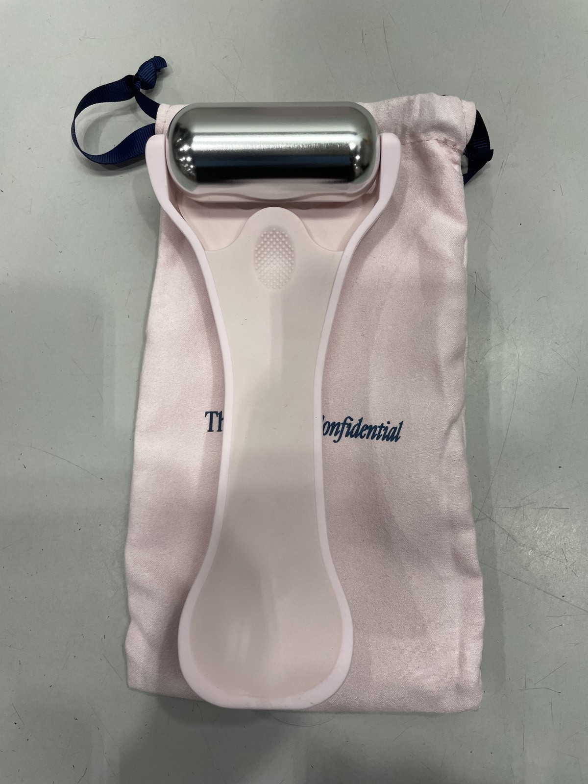 The Skinny Confidential Stainless Steel Ice Facial Roller, Pink
