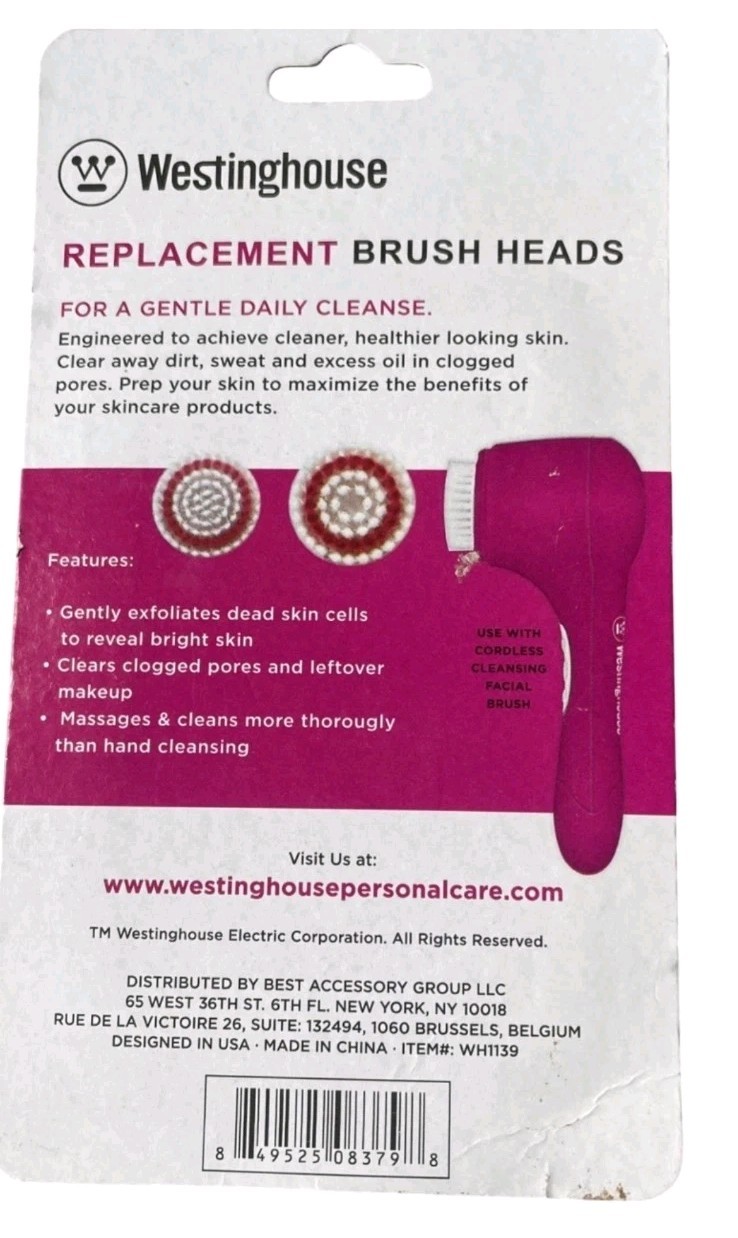 Westinghouse Cordless Duel Speed Cleansing Facial Replacement Brush Heads ONLY