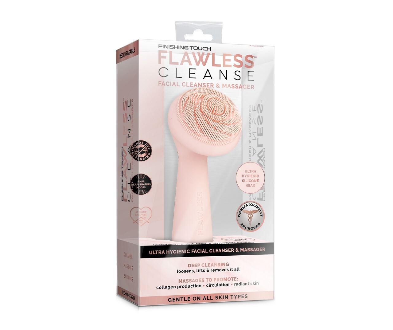 Finishing Touch Flawless Cleanse Facial Cleanser & Massager Rechargeable New