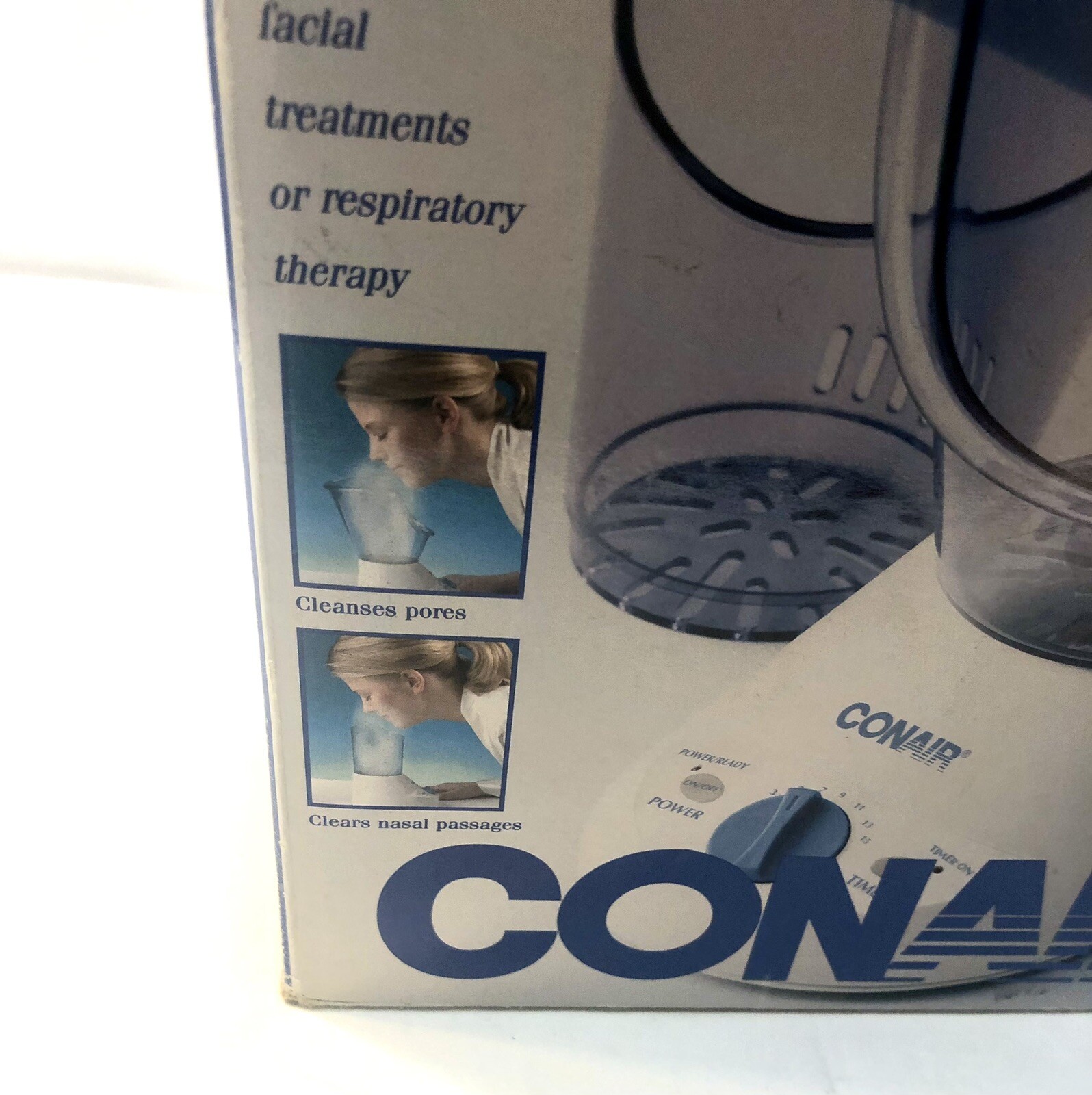 New Open Box Conair Complete Facial Spa Blue White Steam Sinus Therapy Auto off