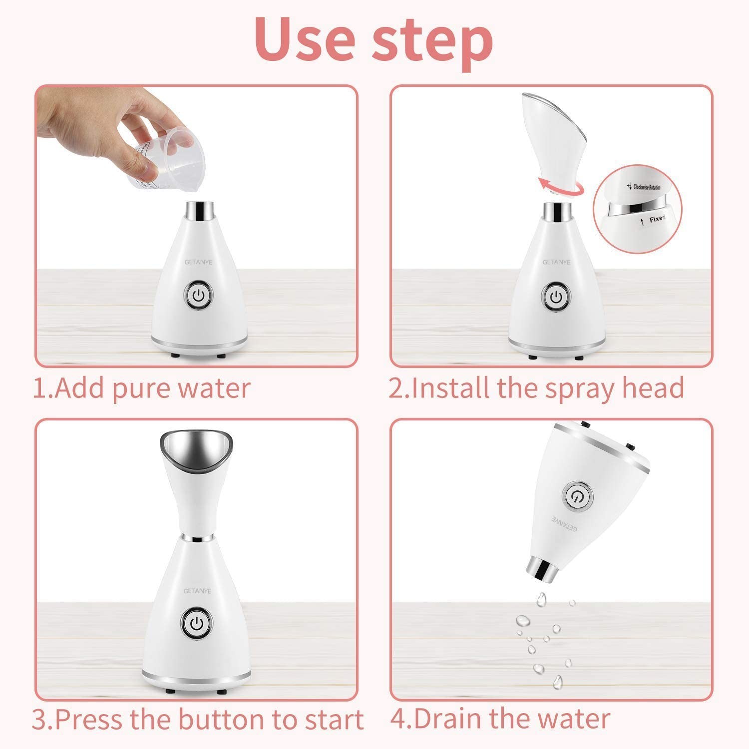 Moisturizing Nano Ionic Face Steamer with Blackhead Remover Kit Included