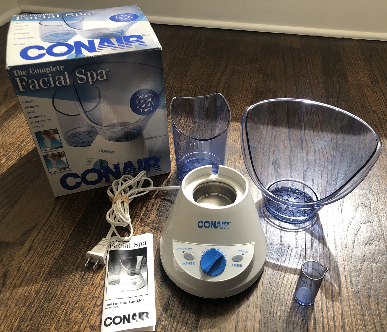Conair Complete Facial Spa Blue White Steam Sinus Model 3702