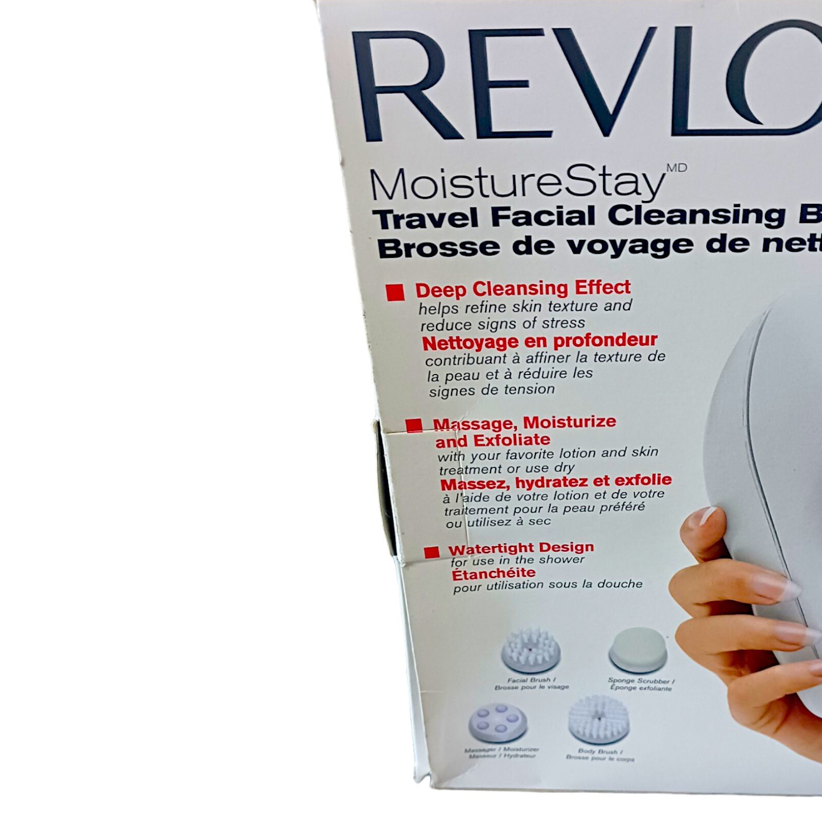NOS Revlon spa MoistureStay Travel Facial Cleaning Brush Portable W/ Bonus Case