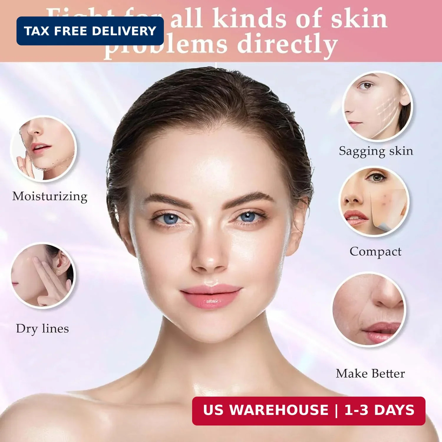 Red-Light-Therapy-for-Face and Neck Massager,7 Colors Womens Skin Rejuvenation L