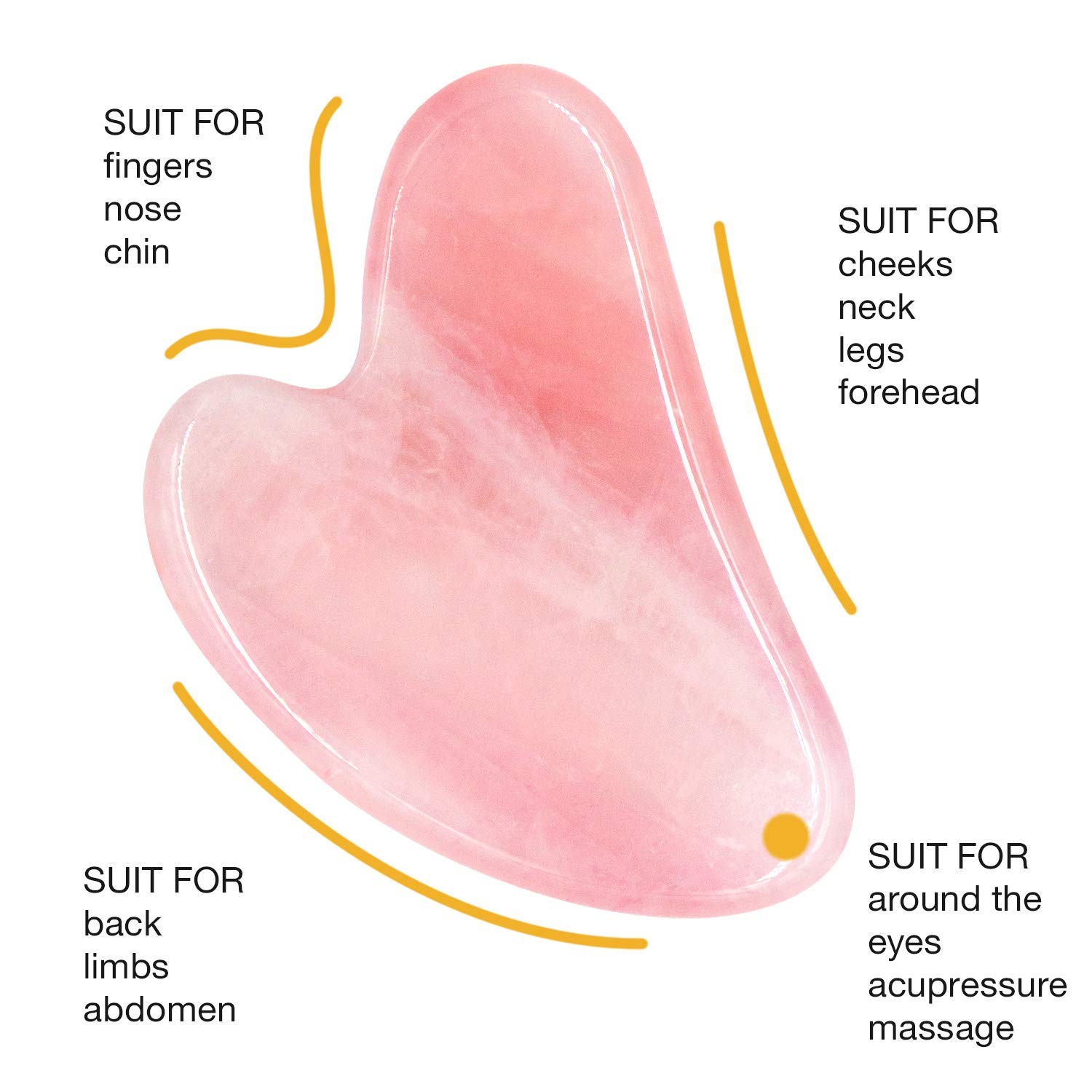 KIMANN Gua Sha Rose Quartz Face Scraping Massage 1 Count (Pack of 1), Pink