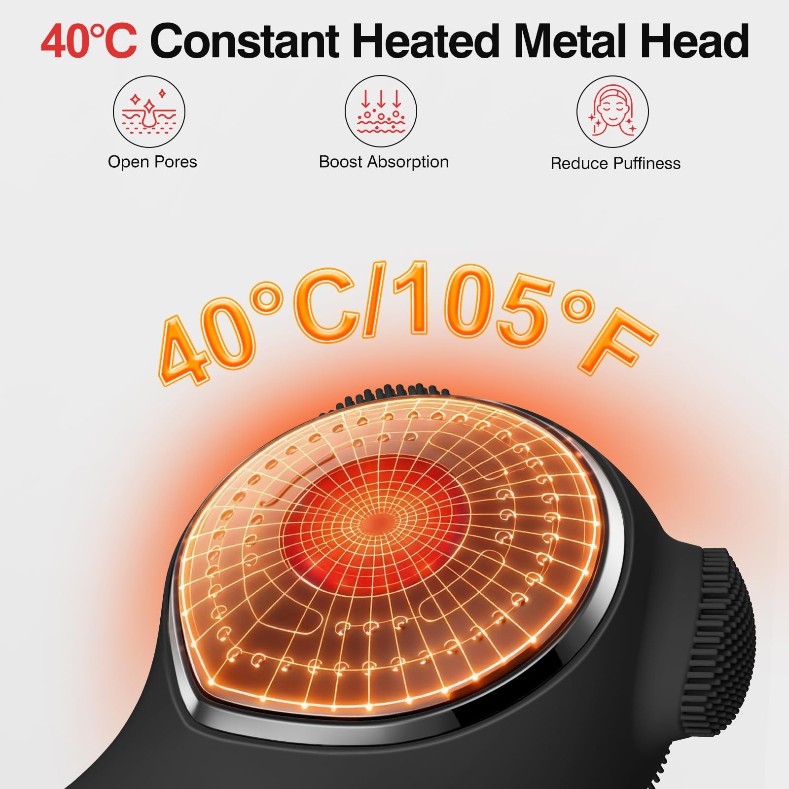Rechargeable Silicone Face Scrubber Exfoliator with Heat Massage, Waterproof Vib