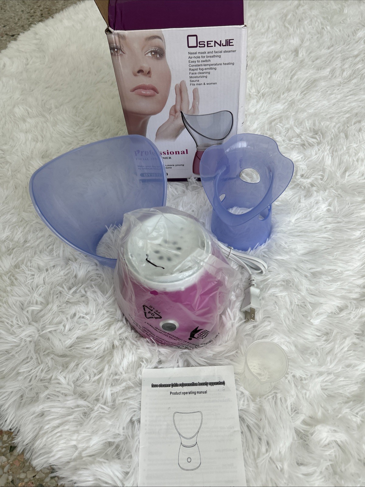 New In Box Professional Face Steamer Nasal And Facial Masks With Measuring Cup