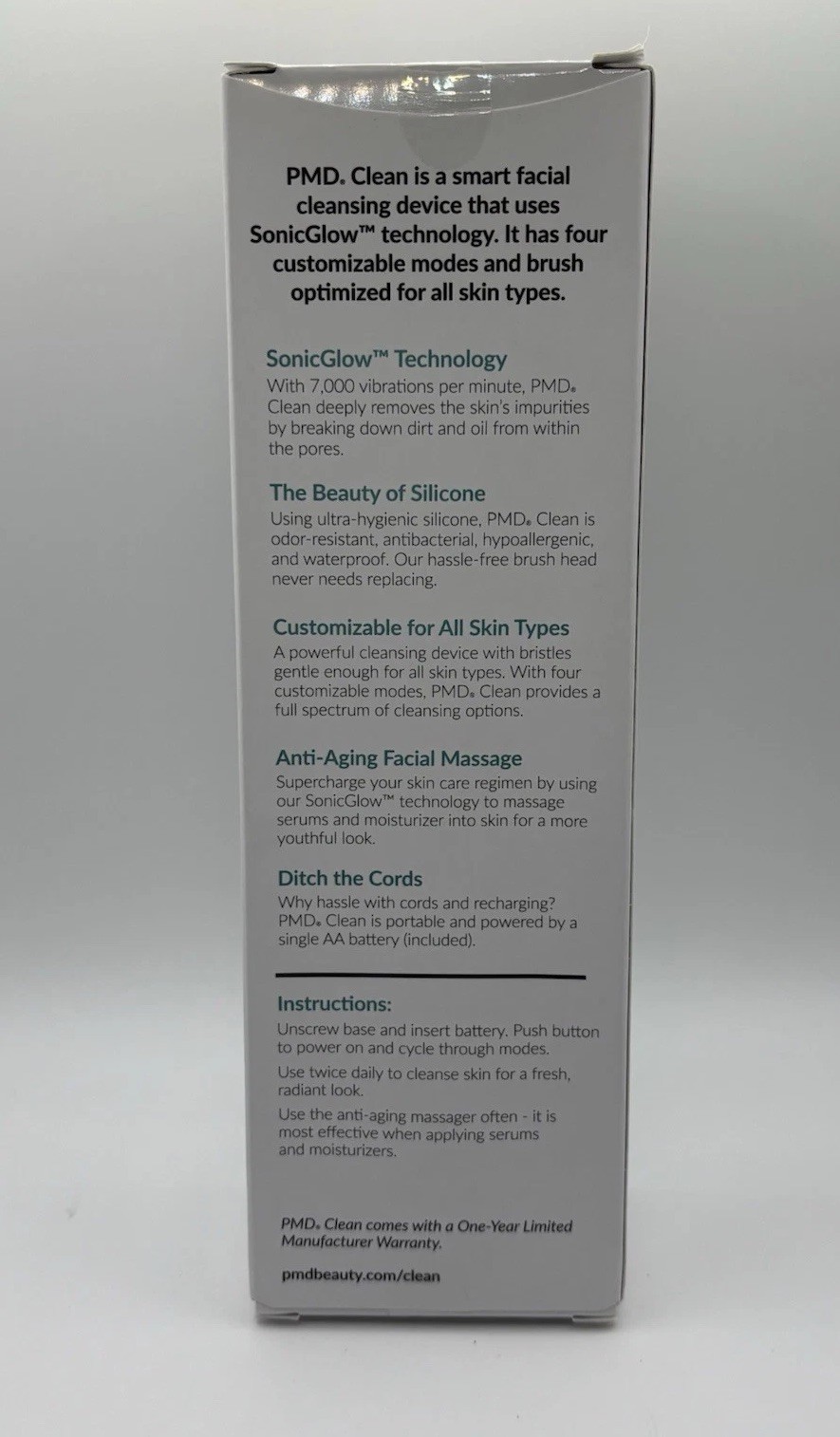NEW NIB PMD Beauty Clean Smart Facial Cleansing Device Carolina Blue AUTHENTIC