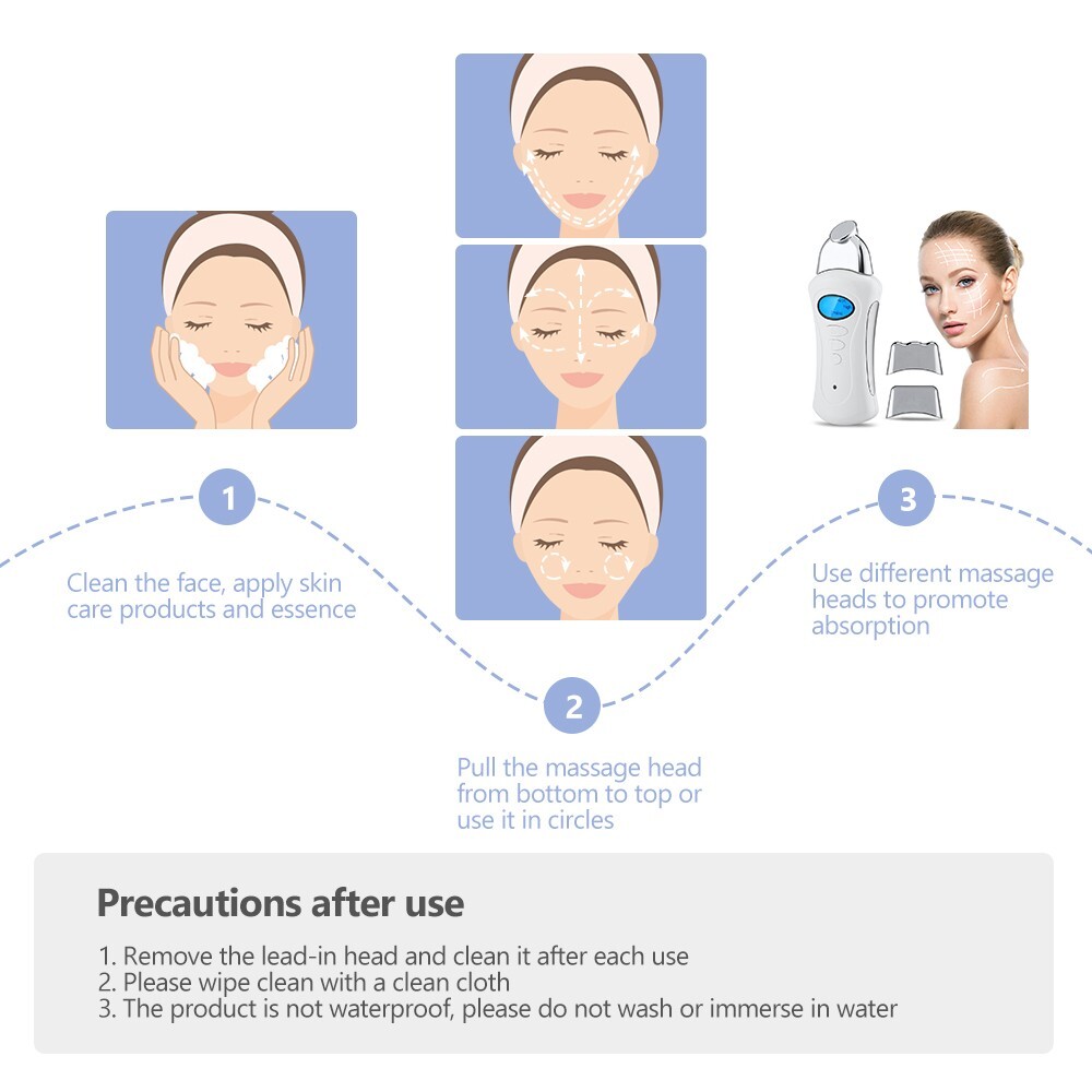 3 IN 1 Galvanic Spa Microcurrent Facial Massager Beauty Machine Wrinkle Remove
