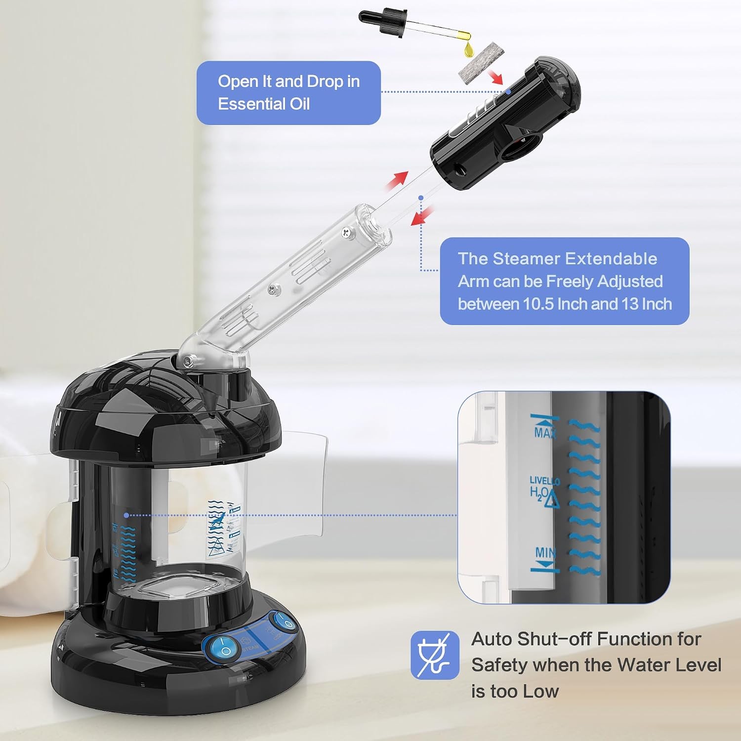 Vaporizador Facial Portatil Profesional Vapor Para Limpieza Profunda De Poros US