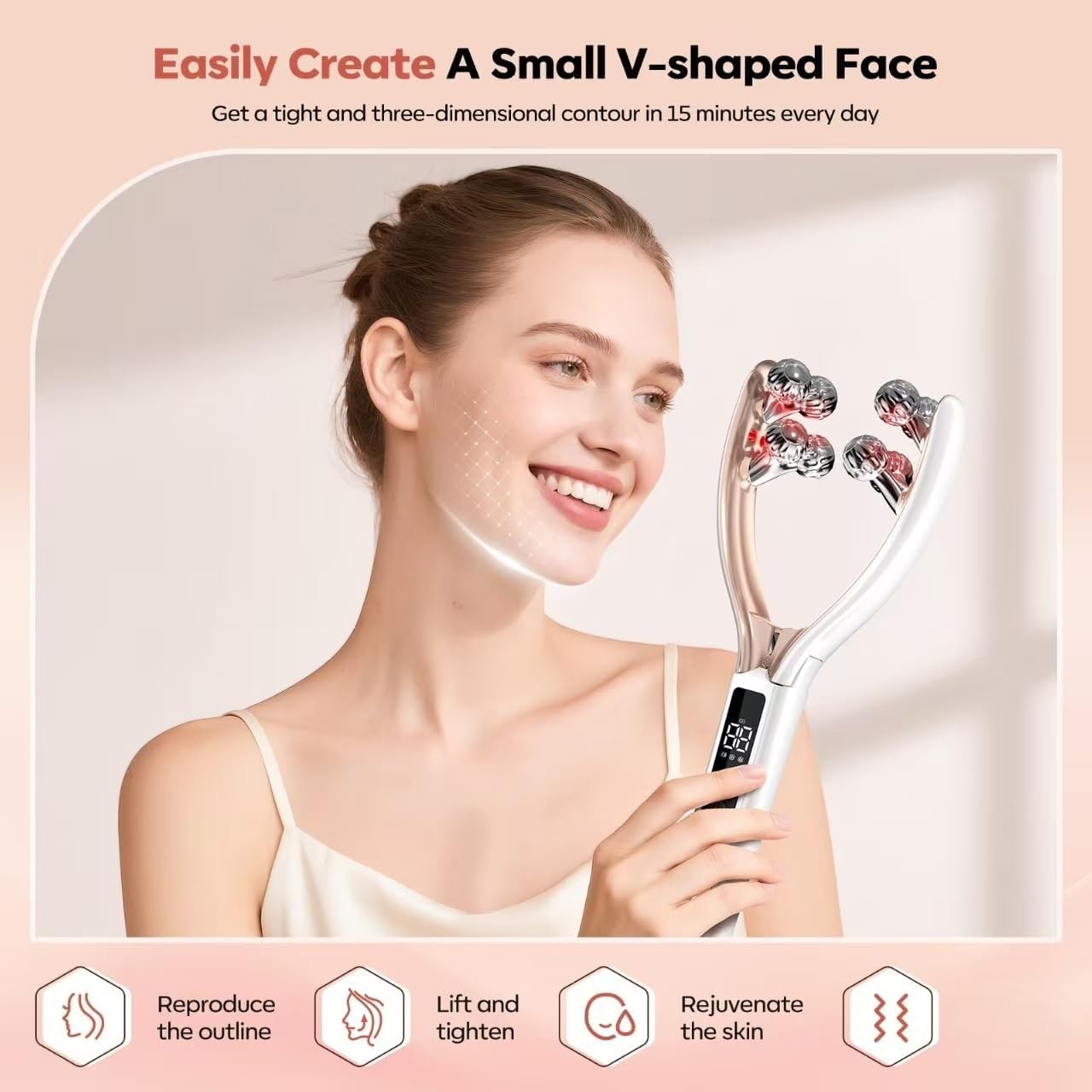 Facial Massager Face and Neck | Shaper & Slimmer for Women Beige