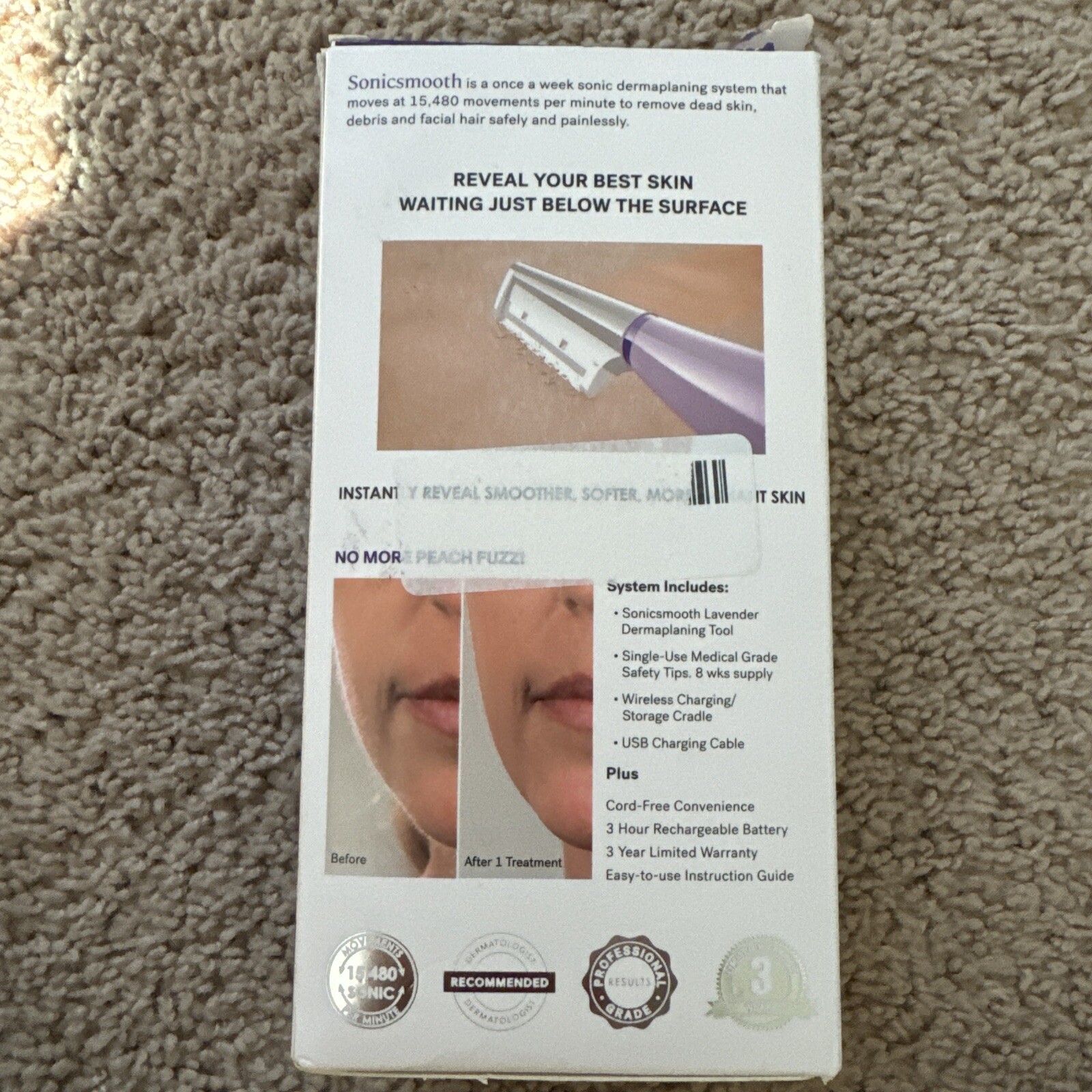 Michael Todd Sonicsmooth Dermaplaning System – Purple Open Box