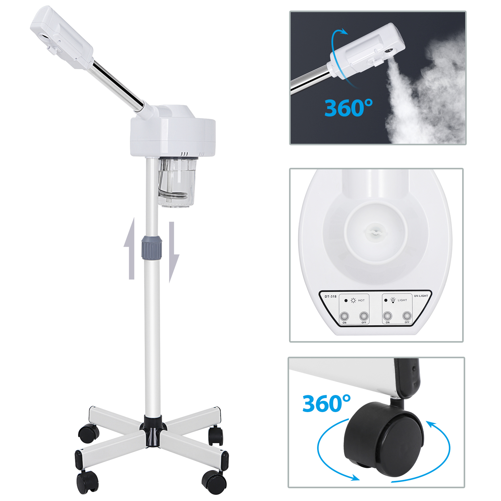 Professional Salon Spa Ionic Facial Steamer Beauty Equipment Skin Care Ozone US