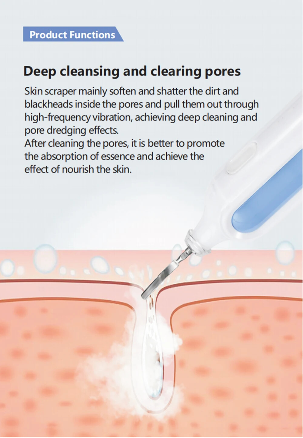Cleaner Pore Deep Cleansing Blackhead Remover Facial Scrubber Face Peeling Tool