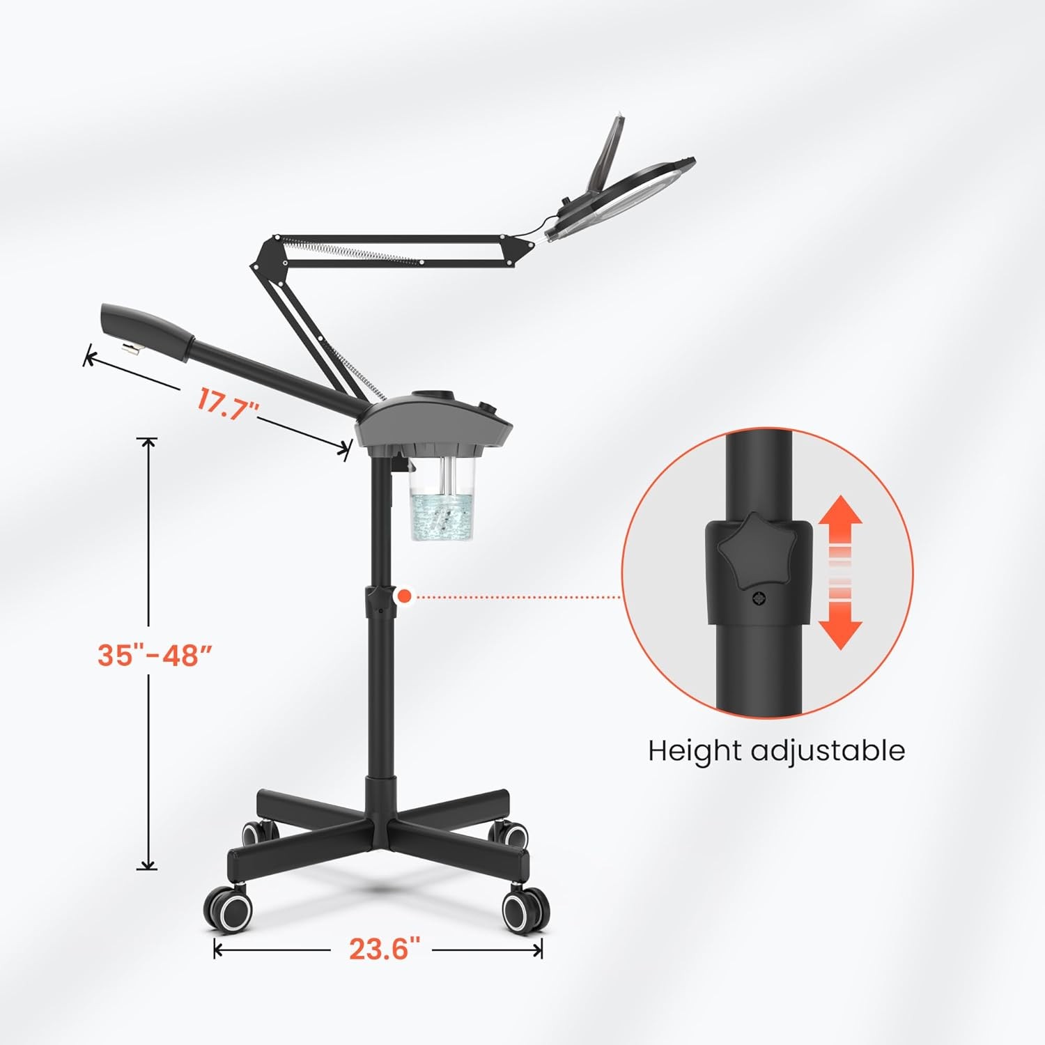 Professional 2-In-1 Facial Steamer, Ozone Face Steamer with 5X Magnifying Lamp D