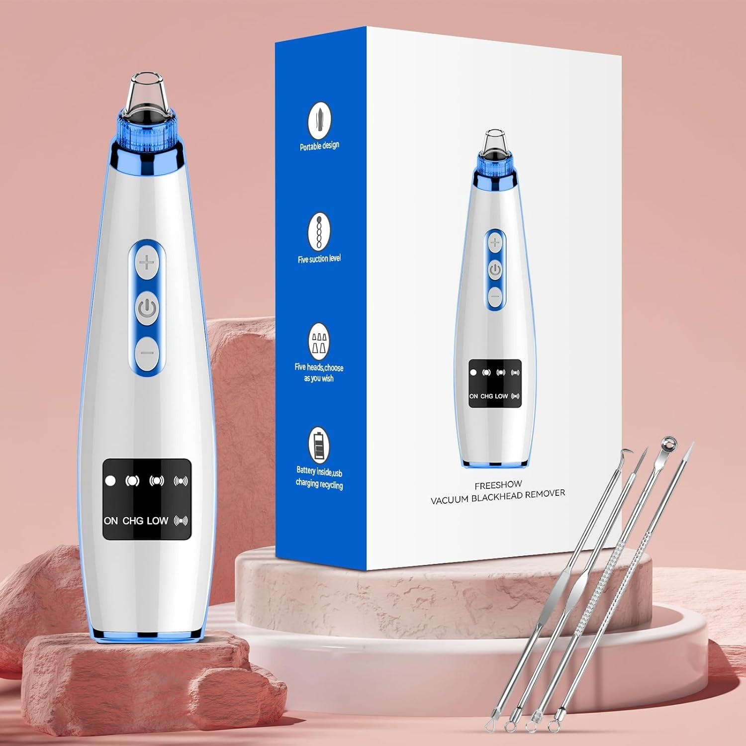 Blackhead Remover Pore Vacuum Upgraded Facial Pore Cleaner Electric Comedone …