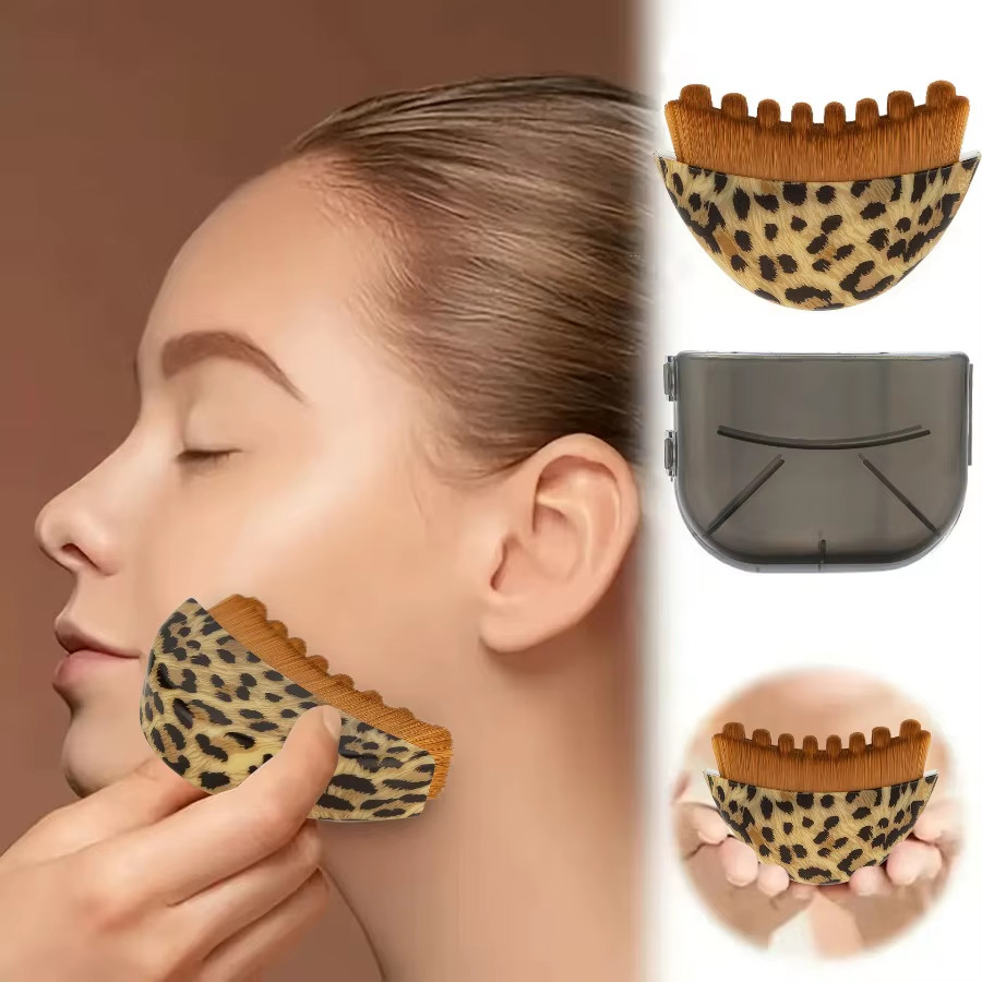 Facial Massage Brush for Face & Jawline, Ergonomic Dry Brush Designed for Precis