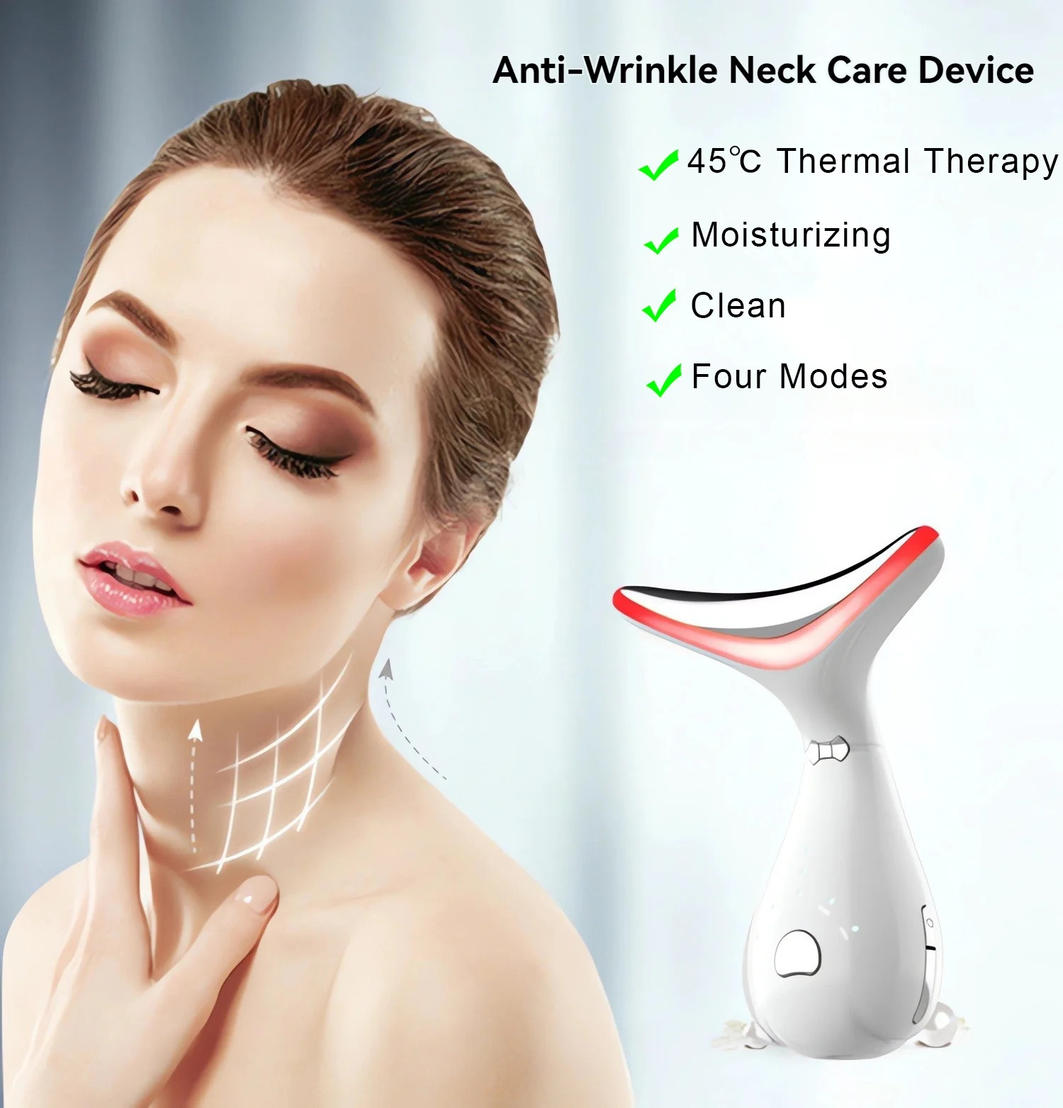 Neck Face Beauty Device, Skin Care Facial Massager, 3 in 1 Portable Face Massage