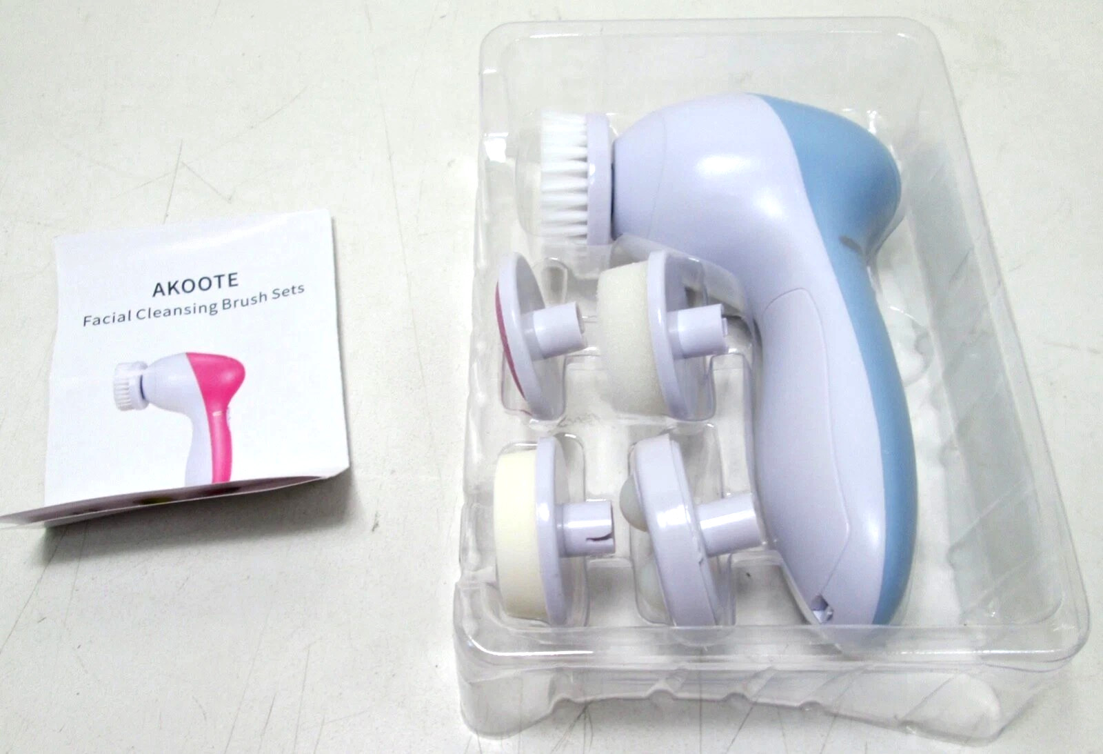 Ubbetter 5 in 1 facial Cleansing Brush Grey and Blue NEW