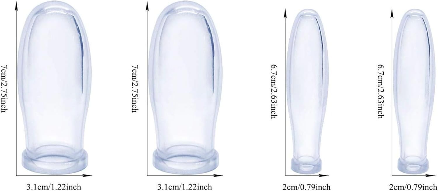 Facial Cupping Set for Face, 4 Clear Silicone Facial Cups, Face Cupping Tool …