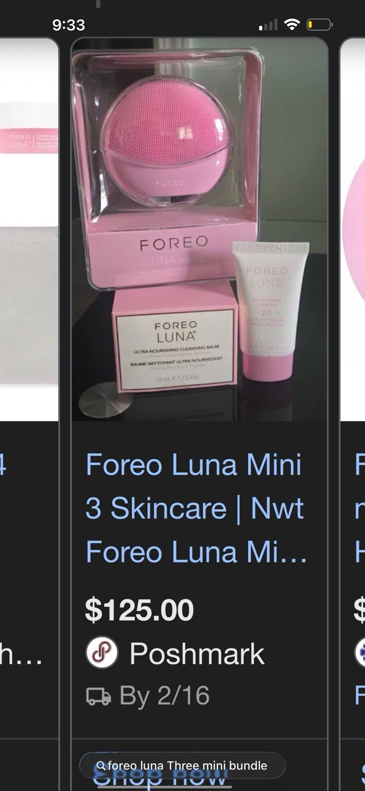 FOREO Luna Mini 3pink Smart Facial Cleansing Massager With Cleansing Balm & Wash