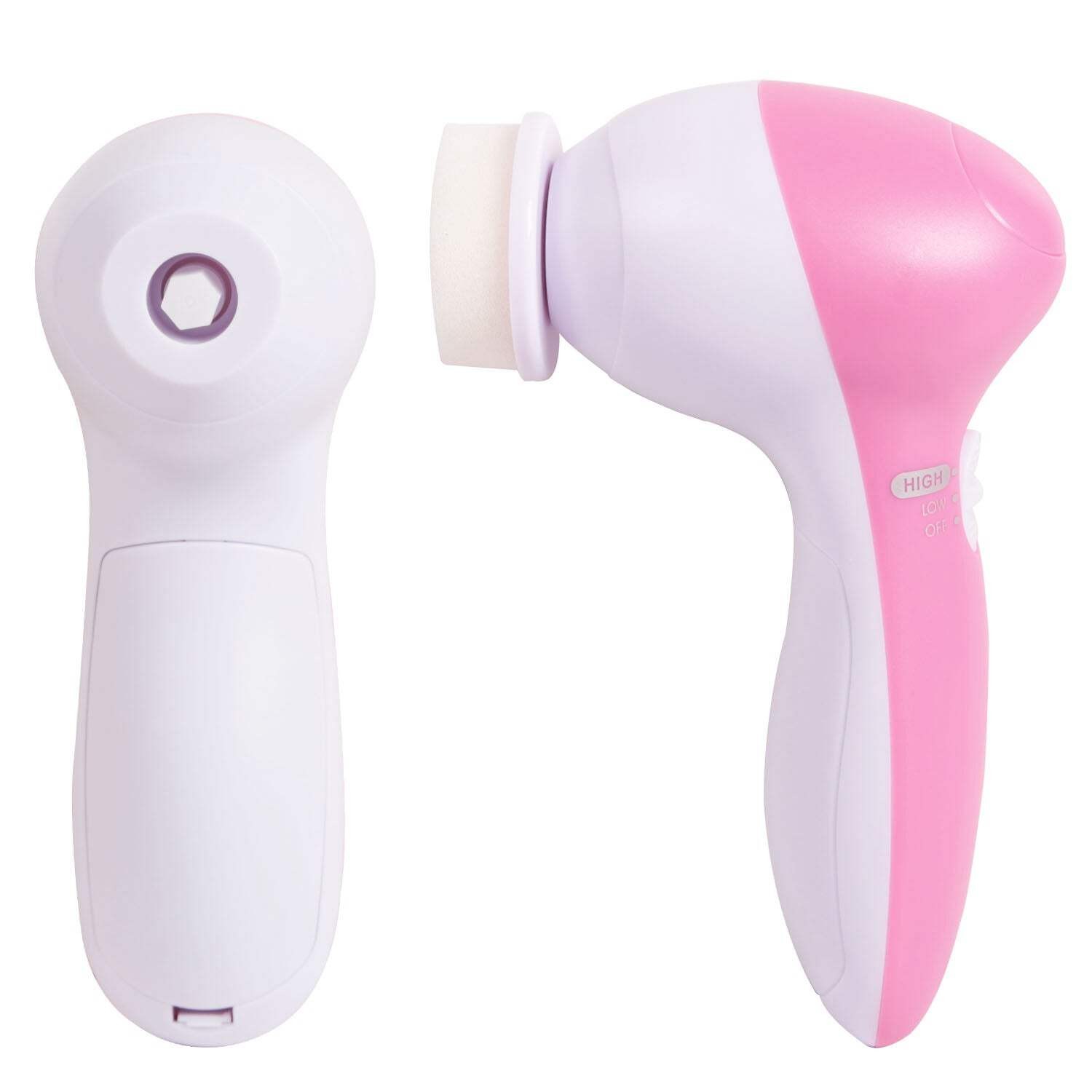 Facial Cleansing Brush Waterproof Face Spin Cleaning Brush with 5 Brush Heads De