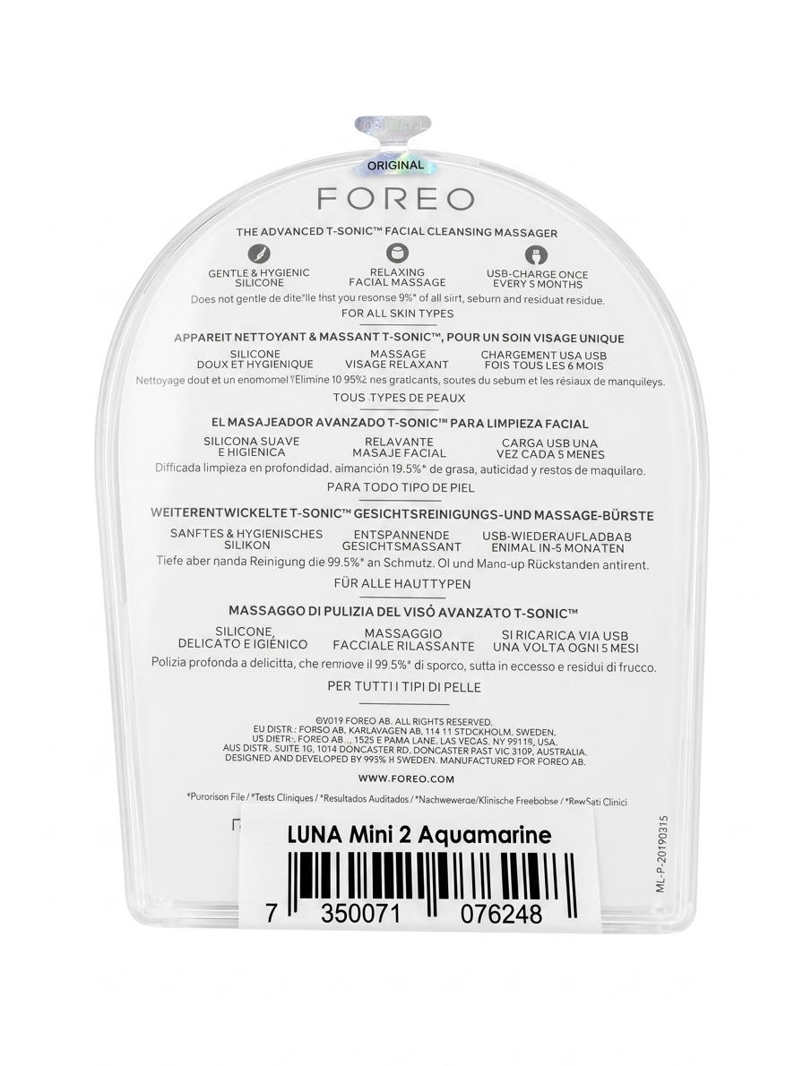 FOREO LUNA mini 2 Sonic Facial Cleansing Brush Aquamarine – Read Description