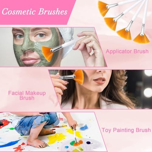 34 Pcs Facial Supplies Set: Gold Bowls, Mud Mask Applicators, Brushes & Sponges