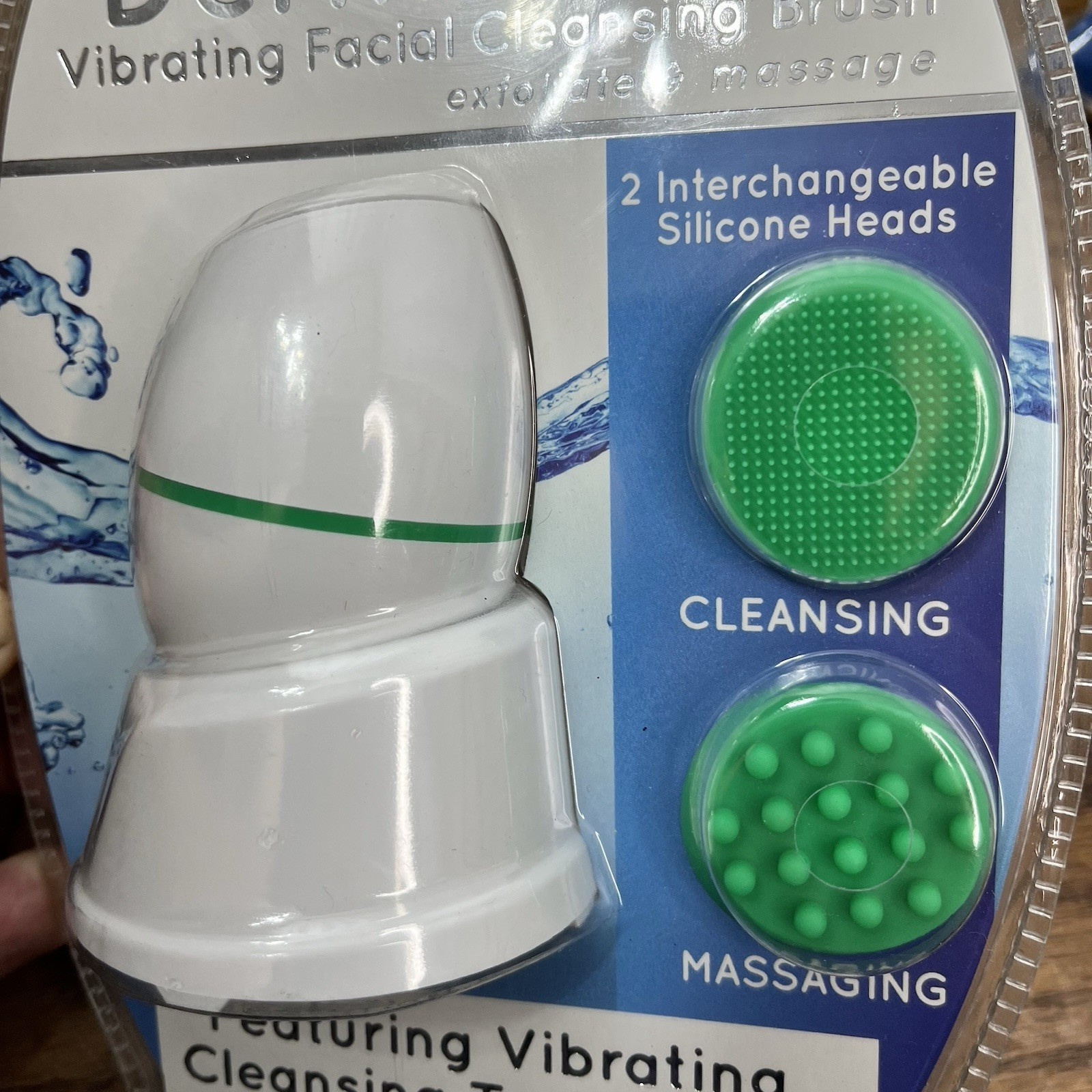Facial Cleansing Brush Derma Care Vibrating Exfoliating Massaging Silicone Head