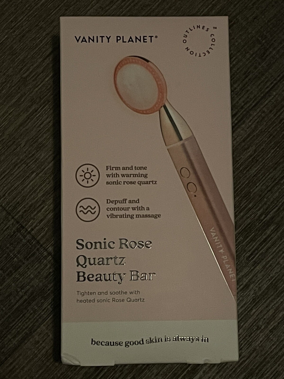 Vanity Planet Sonic Rose Quartz Beauty Bar LED Wand (VNT25024) Brand New!!
