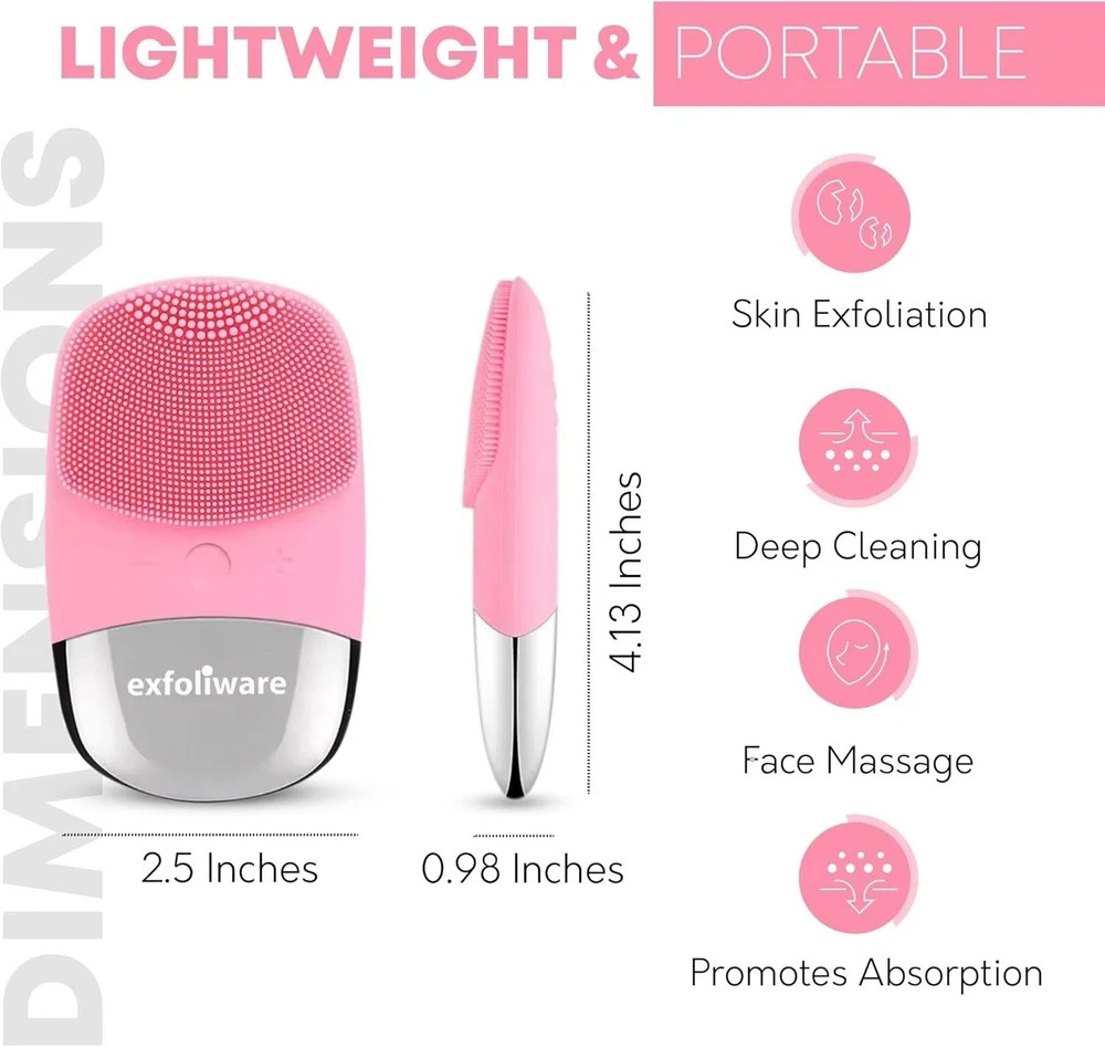 Facial Cleansing Brush –3-in-1 Silicone Electric Face Scrubber