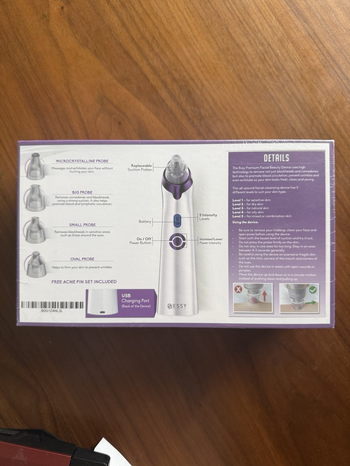 ESSY Premium Facial Beauty Device Blackhead & Pore Cleaner, USB Rechargeable