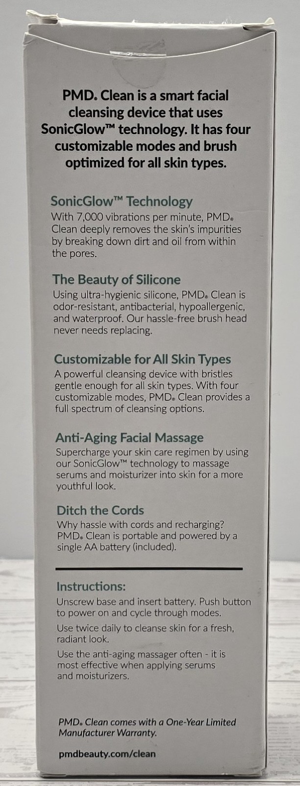 PMD Clean Smart Facial Cleansing Device Teal Silicone Face Brush New B15