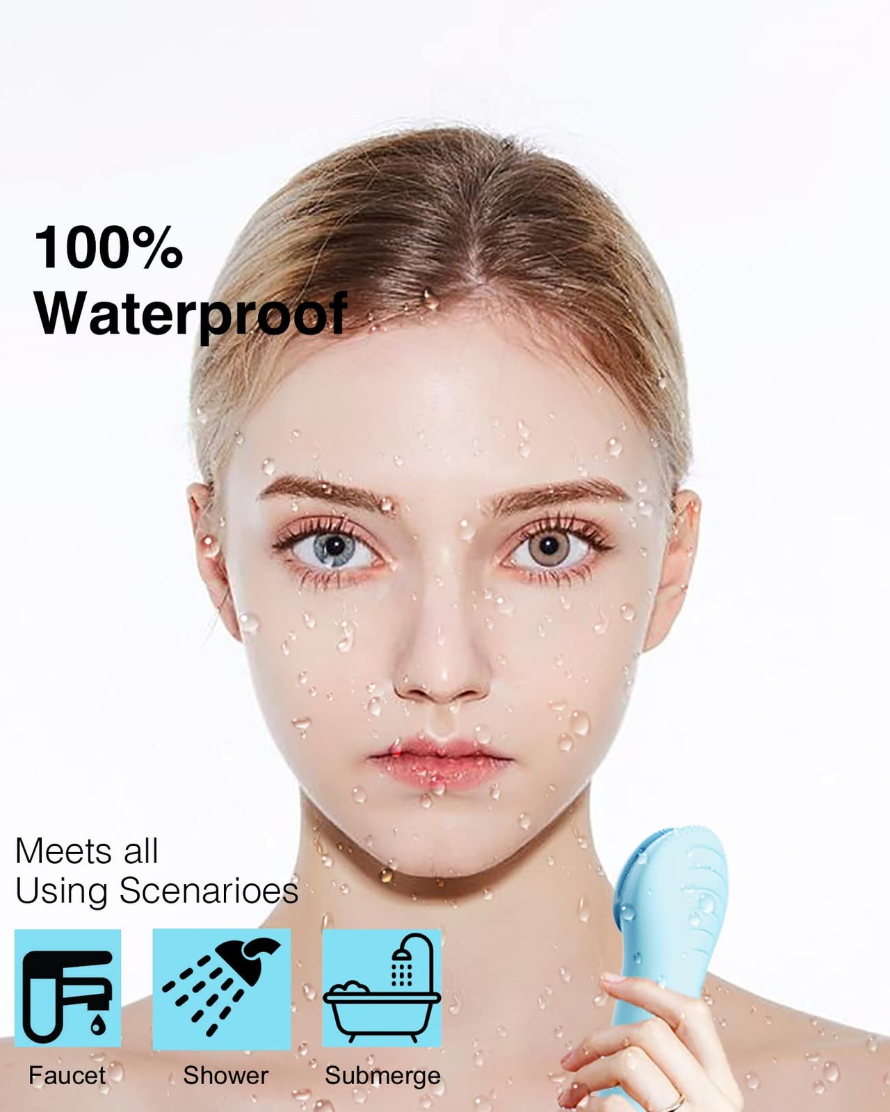 Electric Facial Cleansing Brush – Waterproof and Rechargeable, Exfoliates, Cl…