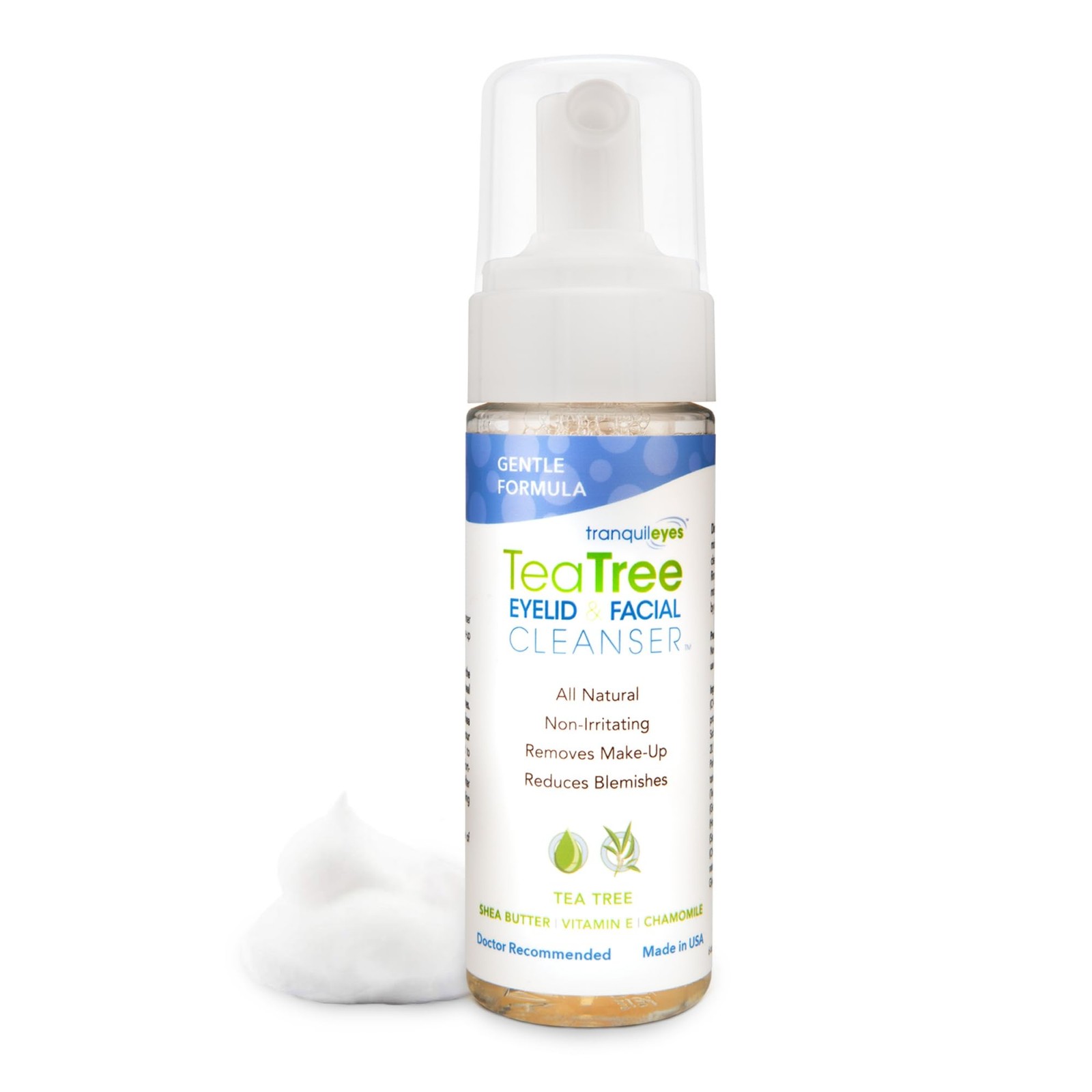 EYEECO Gentle Tea Tree Oil Foaming Facial Cleanser – 1.7 Fl Oz (Pack of 1)