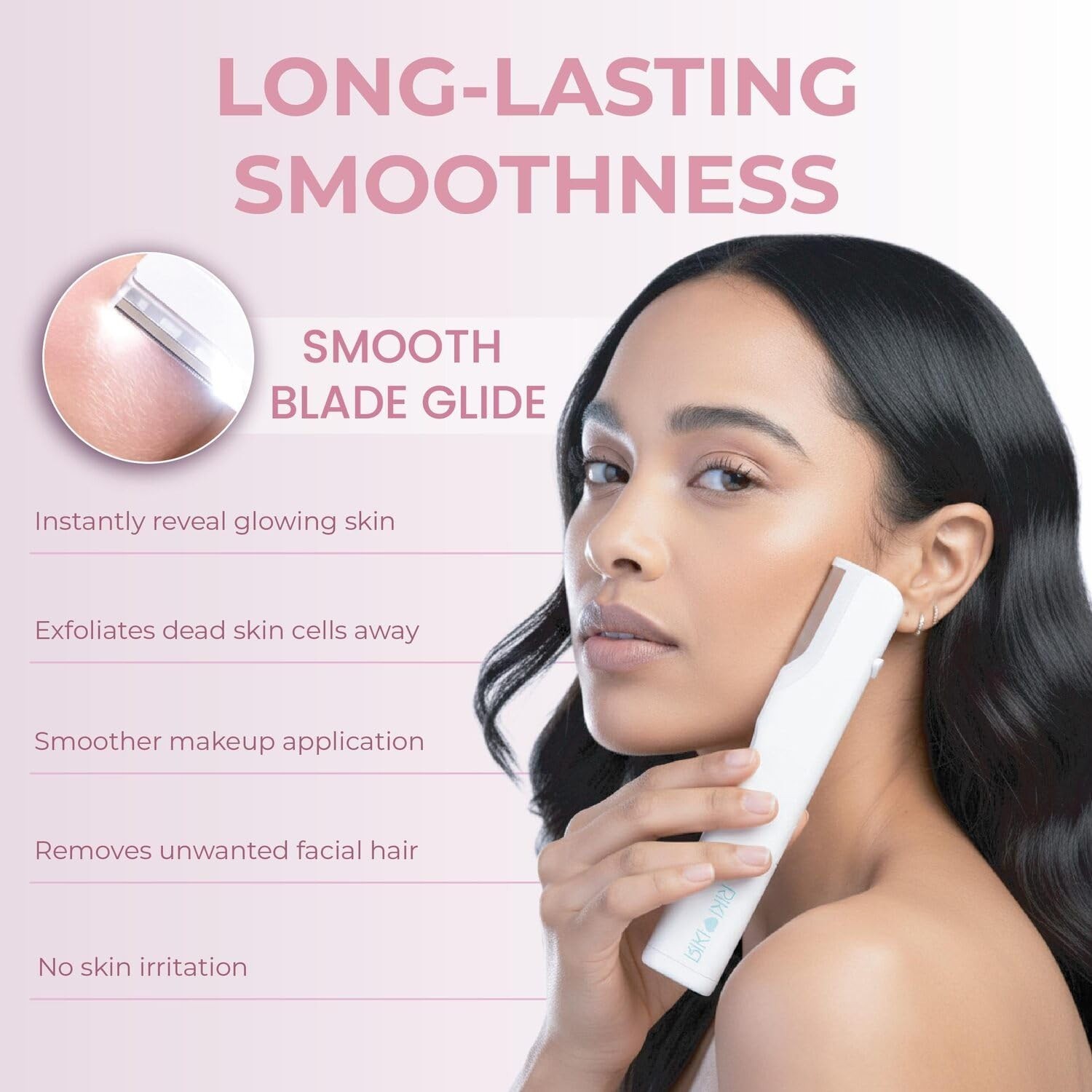 Stainless Steel Facial Razor for Peach Fuzz Removal & Gentle Exfoliation Tool