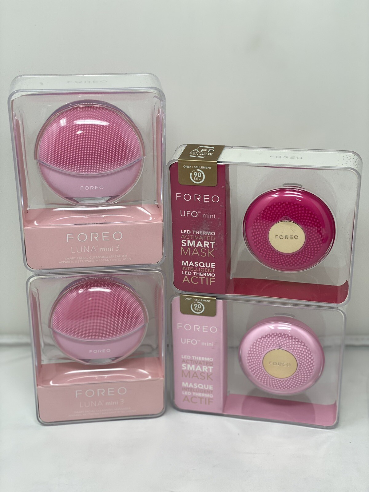 FOREO UFO Mini & FOREO LUNA MINI 3. COMBO 4 PIECE -Brand New,