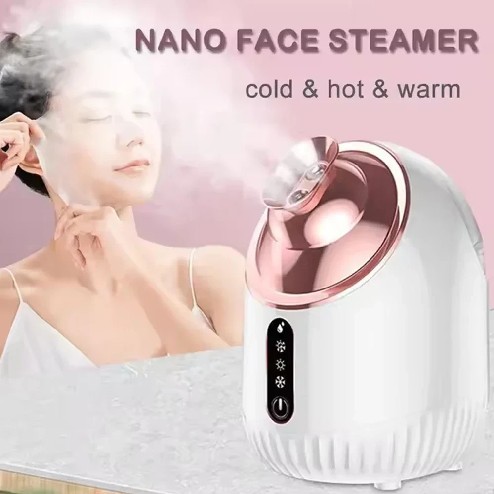 Nano Mist Face Steamer Hot Cold Spray Facial Humidifier Spa Pore Cleanser