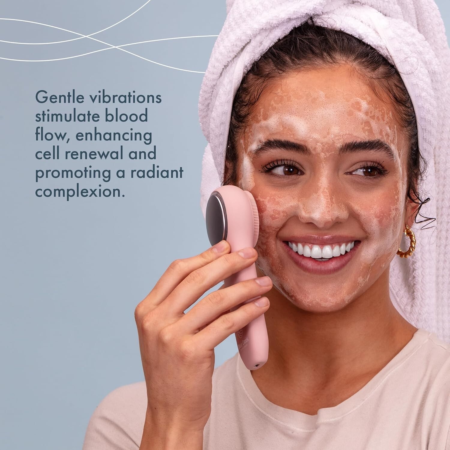 Facial Cleansing Brush, Rechargeable Electric Silicone Face Scrubber Exfoliat…