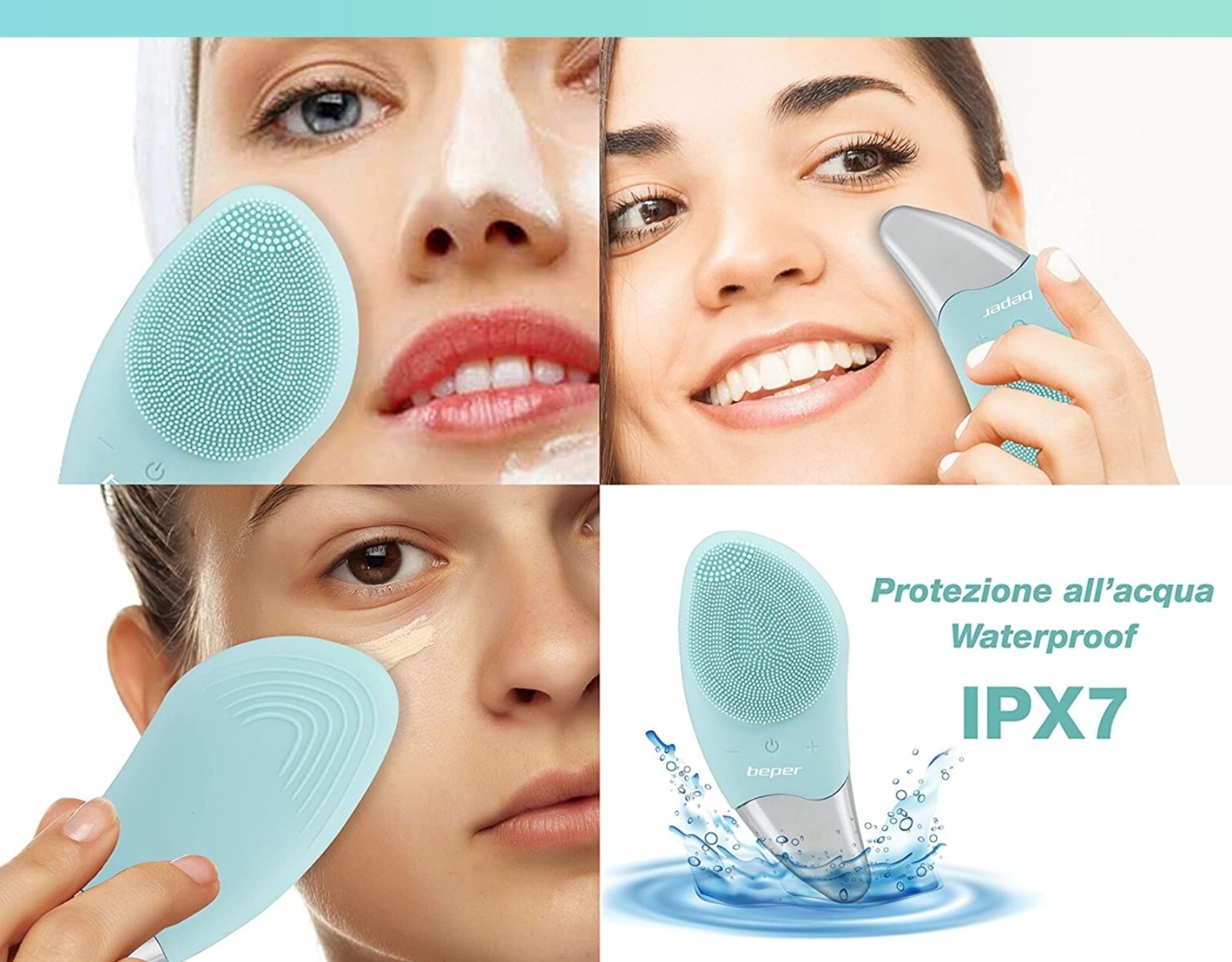 BPER, Face Cleaning Brush and Eye Contour Massager, Waterproof.