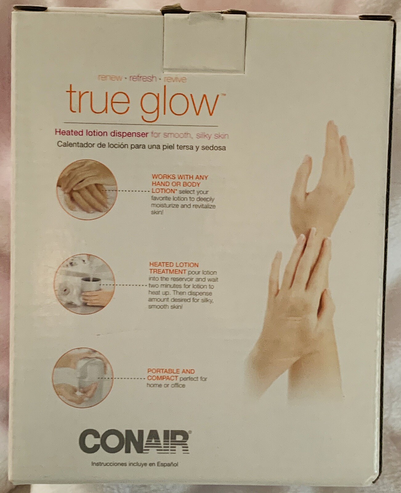 Con air True Glow Heated Lotion Dispenser NIB