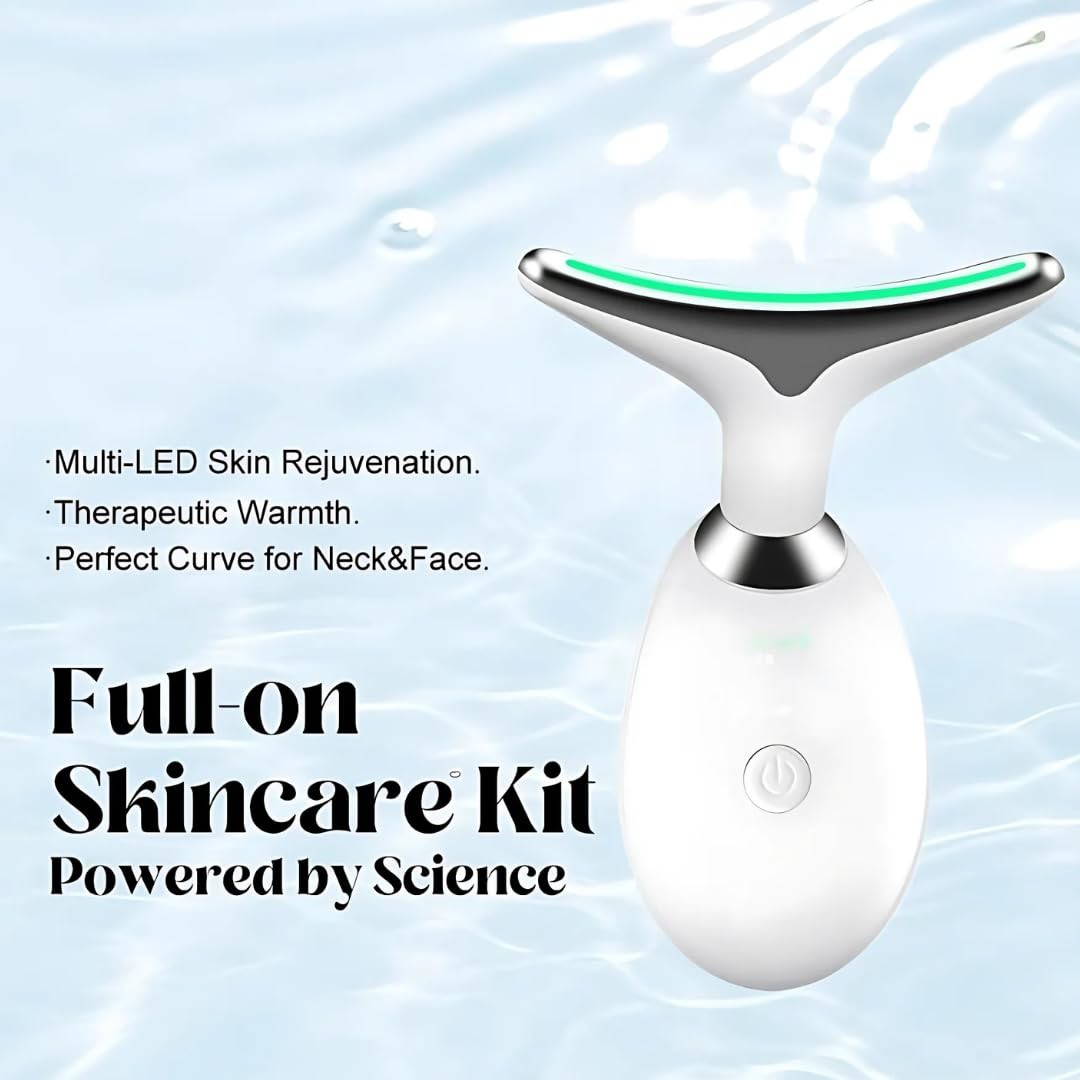 Face and Neck Massager with 7 Colors LED Light Therapy, Multi-Functional, Ski…