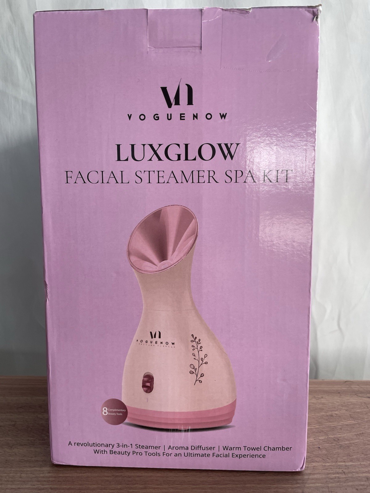 Voguenow Luxglow Facial Steamer Spa Kit 8 Beauty Products, Open Box Never Used
